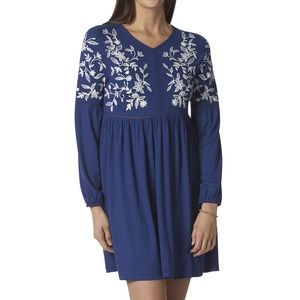 Embroidered Long-Sleeved Peasant Dress